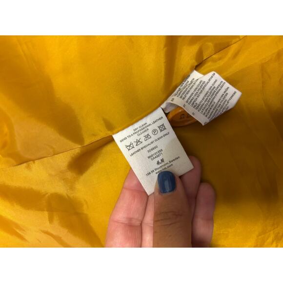 Vintage H&M Genuine Leather Jacket – Size 4 – Camel Tan - Picture 8 of 8